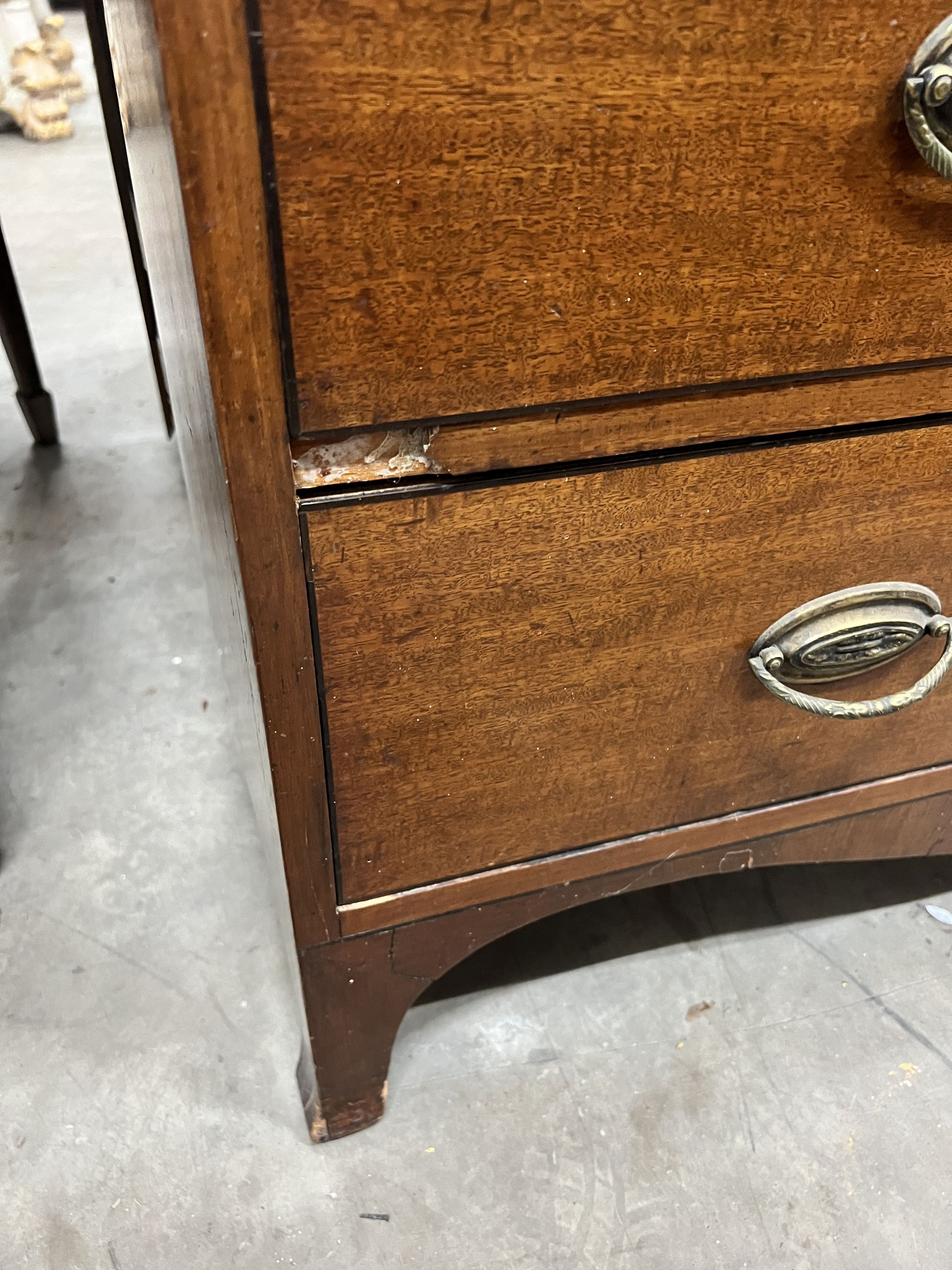 A Regency mahogany five drawer chest, width 96cm, depth 50cm, height 97cm